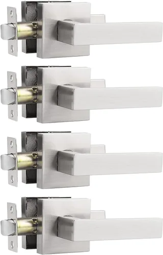 Miniatura 5 de Probrico Manijas de Puerta Negras Planas de Servicio Pesado Palancas Cuadradas de Privacidad para Puertas Interiores Manijas de Puerta para Negro
