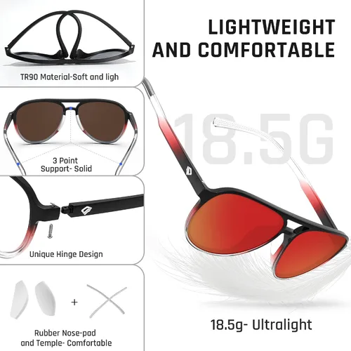 Miniatura 3 de Anteojos de sol estilo aviador polarizados para hombre y mujer, lentes deportivos para pesca, navegación, playa, golf, conducción TR75