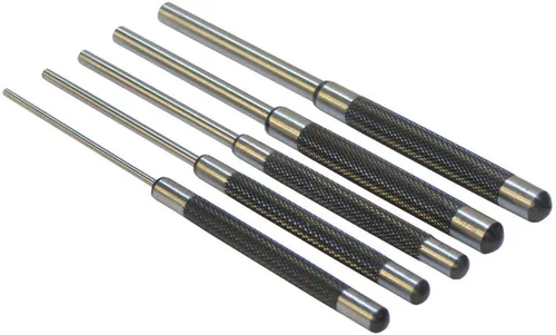 Miniatura 3 de Juego de herramientas de acero de 5 piezas de 8 pulgadas de largo para perforadores de cuerpo moleteado