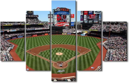 Miniatura 13 de Arte para pared, lienzo para estadio deportivo, arte para pared, diseño de campo de Wrigley en Chicago, pinturas de Chicago, impresiones sobre