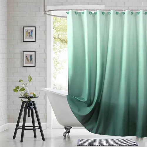 Miniatura 22 de Cortina de ducha gris, cortinas de ducha de tela de microfibra gris degradado para baño, cortinas de baño modernas impermeables, 72 pulgadas