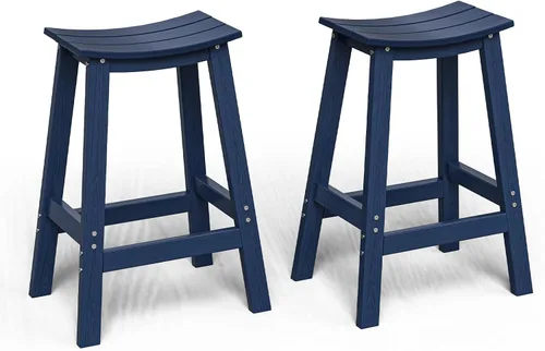 Miniatura 25 de nevilywood Adirondack - Juego de 5 sillas altas de bar, juego de 4 sillas de bar Adirondack con mesa, muebles de patio de polietileno de alta Teca