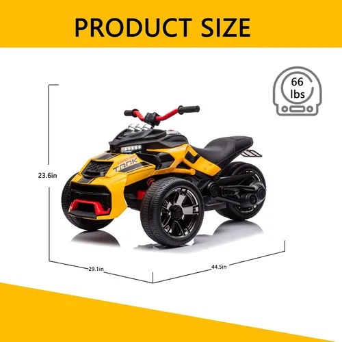 Miniatura 6 de Motocicleta ATV para niños de 24 V, juguete eléctrico para niños y niñas, 3 ruedas con modos de alta y baja velocidad, auto con luces LED