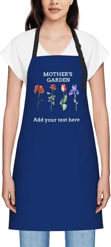 Miniatura 25 de Delantales personalizados para mujer, diseño de delantal de chef ajustable con nombre, textos, fotos, flores, regalos para el día de la madre