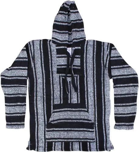 Miniatura 5 de Del Mex Sudadera mexicana estilo baja, poncho tipo sudadera con capucha, diseño de surf, estilo hippie, jerga