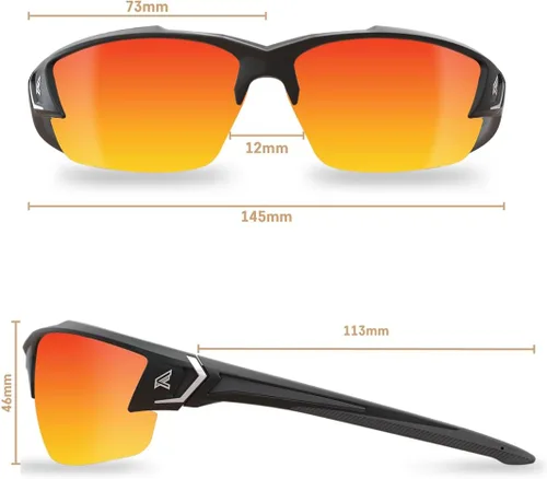 Miniatura 5 de Edge SDKAP119-G2 Khor G2 - Gafas de seguridad envolventes, antiarañazos, antideslizantes, UV 400, grado militar, cumplen con ANSI/ISEA y MCEPS, 5.04