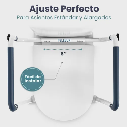 Miniatura 4 de PELEGON Rieles de Seguridad para Inodoro (250 lb) - Rieles de Seguridad para Inodoro Ajustables, Barra para Inodoro para Adultos Mayores, Rieles