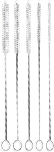 Miniatura 10 de Juego de cepillos de limpieza de tubos de 10 pulgadas, paquete de 10 cepillos de paja de nailon extralargos con asas flexibles para botellas, Negro