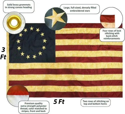 Miniatura 2 de Cosido americano + bandera tipo retro