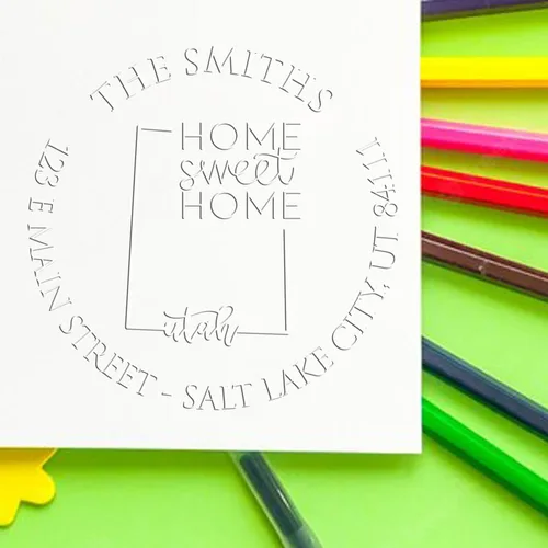 Miniatura 9 de Sello en relieve de dirección personalizado para nuevos propietarios de viviendas, sello redondo de 1-5/8 para dirección de casa, estampado