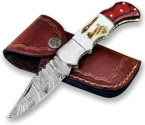 Miniatura 11 de Navaja de bolsillo plegable personalizada con grabado en acero damasquino WINTERFELL, regalo personalizado para marido, papá, novio, regalos