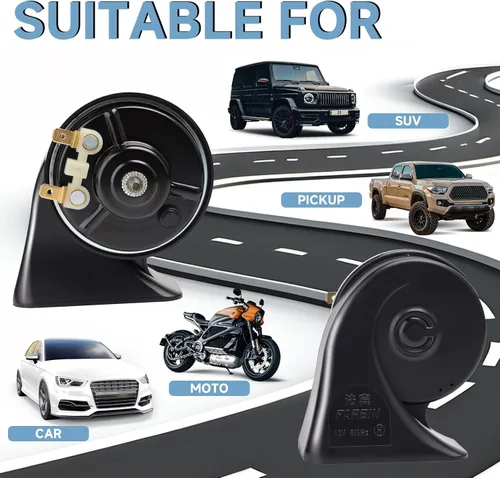 Miniatura 6 de FARBIN Bocina de coche de 12 V Kit de reemplazo de bocina de tren súper ruidosa universal resistente al agua para coche, motocicleta, camión, barco