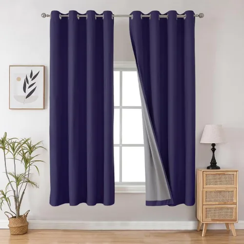 Miniatura 60 de Joydeco - Juego de 2 paneles de cortinas opacas de 63 pulgadas, 2 cortinas largas con aislamiento térmico burg, cortinas de oscurecimiento