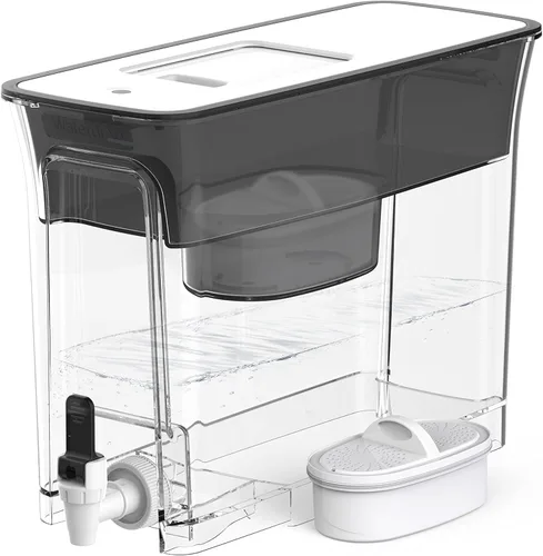 Waterdrop Dispensador de filtro de agua delgado de 35 tazas, jarra de filtro de agua de gran capacidad, larga vida útil de 200 galones, 5 veces la