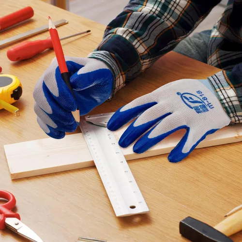 Miniatura 5 de Guantes de jardinería para hombres y mujeres, guantes de trabajo con revestimiento de goma transpirable para jardinería, 9.1 pulgadas