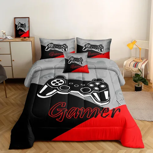Miniatura 8 de ROWADALO Juego de Ropa de Cama Gaming de 5 Piezas para Niños Gamer Juego de Edredón Tamaño Twin, Edredón de Control de Juego para Niños Kids 5
