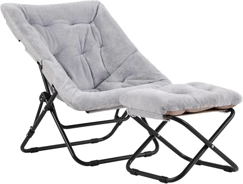 Miniatura 11 de Tiita Silla Cómoda Plegable, Silla de Acento Plegable de Gran Tamaño de Piel Sintética Suave, Silla de Descanso Perezosa para Niños, Adolescentes
