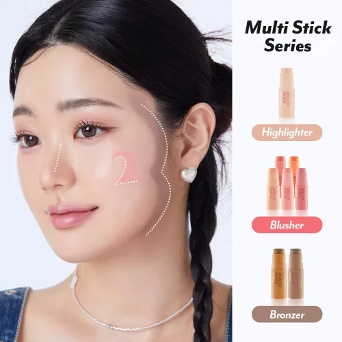 Miniatura 8 de I'M MEME Shading - I'm Multi Stick 001 Bronceador Fácil de mezclar, acabado mate, adecuado para principiantes, maquillaje de contorno ligero, uso