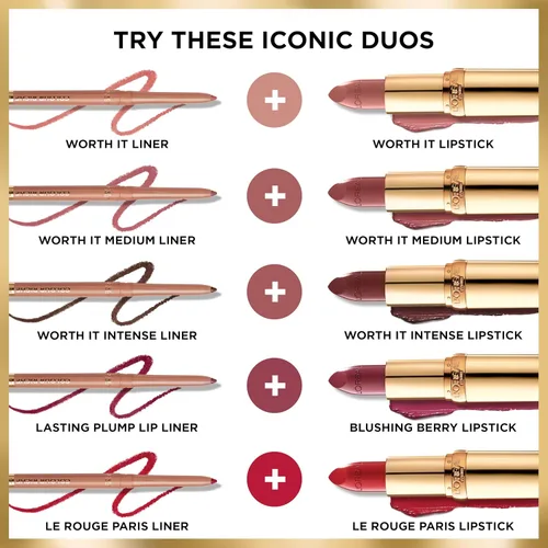 Miniatura 5 de L'Oreal Paris Colour Riche - Lápiz labial cremoso e hidratante satinado con aceite de argán y vitamina E, Berry Parisienne, 1 unidad