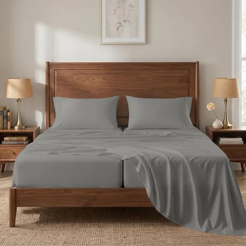 Miniatura 25 de LANE LINEN - Sábanas tamaño Split King para cama ajustable, 450 hilos, 100% algodón, 2 sábanas bajeras individuales XL, con bolsillo profundo