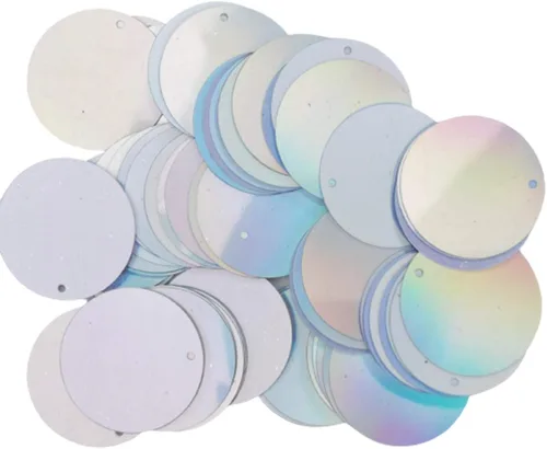 Miniatura 3 de Paillettes de lentejuelas sueltas holográficas plateadas para bordado, novia, apliques, artes, manualidades y adornos (0.236 pulgadas)