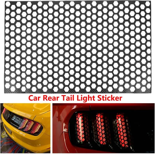 Miniatura 7 de Riloer Universa - Lámpara de luz trasera tipo panal de abeja tipo cubierta de luz trasera, estilo de fibra de carbono para automóvil, cubierta