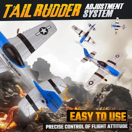 Miniatura 6 de BEZGAR Avión RC, drones para niños, avión de control remoto de giroscopio de 6 ejes, helicóptero RC, fácil control para juguetes principiantes