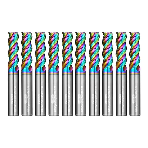 Miniatura 10 de Fresas WEXWE Tools Serie DLC de carburo con extremo cuadrado, revestimiento tipo diamante, fresa para aluminio, cobre, aleaciones de magnesio