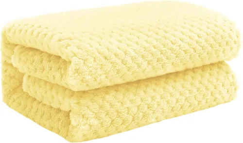 Miniatura 20 de Exclusivo Mezcla - Manta de vellón extragrande para sofá o cama, mantas supersuaves y cálidas con textura de gofre, acogedora, mullida y ligera Azul