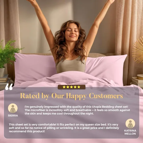 Miniatura 313 de Utopia Bedding Juego de sábanas Queen – Sábanas de 4 piezas para cama tamaño Queen, microfibra suave y transpirable, incluye 1 sábana bajera, 1 Gris