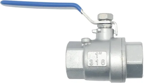 Miniatura 2 de DAN SPEED 1" NPT Hembra SS 316 Válvula de Bola de Puerto Completo de Acero Inoxidable con Mango de Vinilo WOG1000