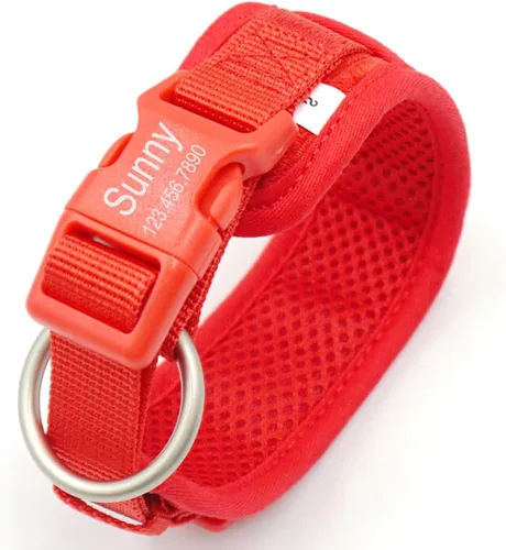 Miniatura 7 de Collares de perro personalizados grabados con nombre y número de teléfono para perros pequeños, medianos y grandes (verde menta, S)