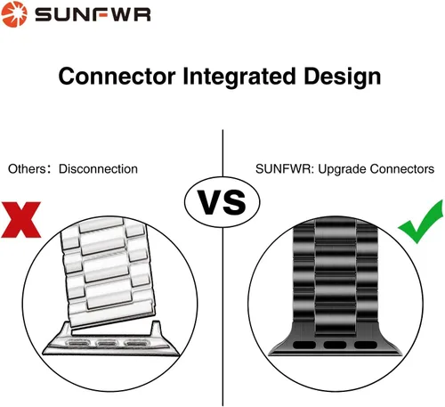 Miniatura 3 de SUNFWR Compatible con Apple Watch Band 40mm 41mm 38mm 42mm (Series 10 11) para Mujeres y Hombres, Correa de Acero Inoxidable para iWatch para Apple