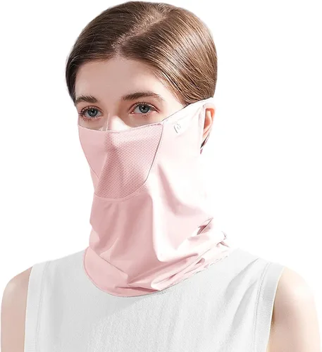 Miniatura 9 de Protección solar UV, polaina para el cuello, máscara facial refrescante para protección solar, pasamontañas transpirable, bandana para mujer