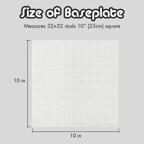 Miniatura 7 de Lekebaby Base de construcción clásica para ladrillos de construcción, 100% compatible con las principales marcas: placa base de 10 x 10 pulgadas