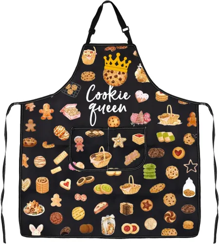 Miniatura 3 de VAMSII Delantal de galleta Queen con bolsillos, delantal ajustable para amantes de la repostería, chef de pastelería, regalo de cocina