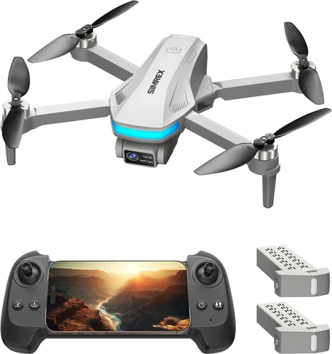 SIMREX Dron GPS con cámara para adultos 4K, sin escobillas para principiantes, WiFi FPV plegable 5G, retorno automático, flujo óptico y retención de
