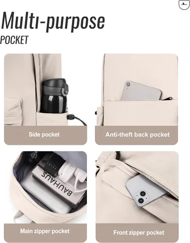 Miniatura 6 de BJLFS Mochila para mujer, Blanco, Mochilas Daypack