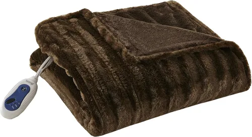 Miniatura 10 de Beautyrest Duke - Manta eléctrica de lujo extragrande con forro de pelo largo cepillado de imitación, suave y acogedora, con control de 3 niveles