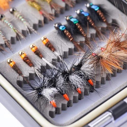 Miniatura 4 de BASSDASH Fly Fishing Flies Kit Fly Assortment Trout Bass Fishing with Fly Box with Dry/Wet Flies, Nymphs, Streamers, Popper