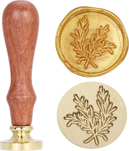 Miniatura 13 de Yoption - Sello de cera con mango de madera vintage, cabeza de latón extraíble, sello clásico de cera, ideal para adornar sobres, invitaciones