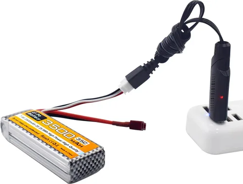 Miniatura 4 de 1PCS 7.4V 35C 3500mAh T Plug XT60 Plug Batería de litio para WLTYOS 104001 144010 144001 124007 124016 124017 124018 124019 MJX 14301 14301 144014