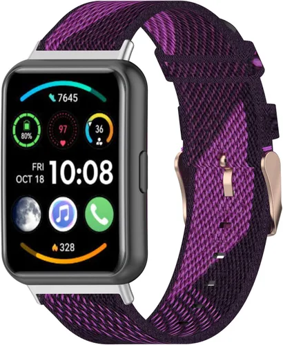 Miniatura 12 de Senter Correas de repuesto de nailon suave de liberación rápida para Huawei Watch Fit 2 Smart Watch Amarillo