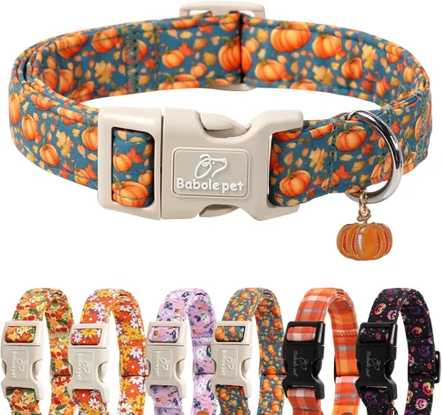 Miniatura 13 de Collar de otoño para perro, lindo collar de cachorro con hojas de otoño, ligero, cómodo, ajustable, para mascotas pequeñas, medianas y grandes