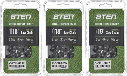Miniatura 215 de 8TEN Cadena de motosierra semi cincel de 6 pulgadas .050 1/4 42 DL para Worx WG320 Black & Decker LLP120 (paquete de 3)