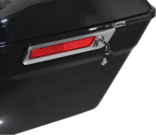 Miniatura 5 de Alforjas rígidas de color negro brillante con herrajes para modelos Harley Touring FLT, FLHT, FLHTCU, FLHRC, Road King, Road Glide, Street Glide