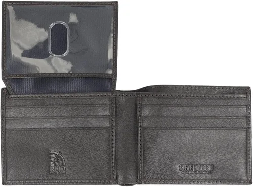 Miniatura 2 de Steve Madden Cartera RFID de cuero para hombre con capacidad adicional y bolsillo abatible
