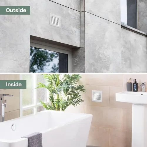 Miniatura 5 de Vent Systems 3 x 3 pulgadas (dimensiones de apertura) - Cubierta de ventilación de plástico blanco Soffit - Rejilla de ventilación cuadrada plana