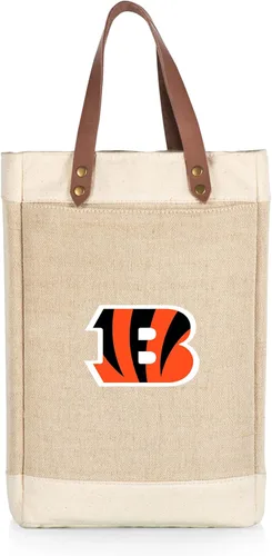 Miniatura 22 de PICNIC TIME NFL Pinot - Jute 2 Bottle Insulated Wine Bag - Wine Tote Bag - Wine Gift Bag, (Beige)