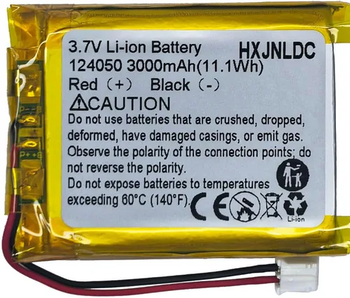 DC 3.7V 3000mAh 124050 Batería de polímero recargable de litio para productos electrónicos DIY 3.7-5V con reemplazo de batería de 2 cables